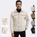 Men's Wool-Blend Peacoat With Utility Pockets – Military-Inspired Workwear Jacket For Urban Exploration (Adjustable Storm Cuffs & Hidden Hood)_viptrois.com