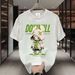【DORAE】2026 Unisex T-shirt (100% Cotton) Off-White ("DOWNHILL Chibi Bunny" Print & Playful Accent) – Casual Style For Friend Gathering_viptrois.com
