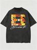 Relaxed Heavyweight Washed Fun Animal Cotton T-Shirt Men's Casual Streetwear Tee_viptrois.com