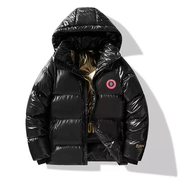 Unisex US Map Embroidered Puffer Jacket - Black & Gold Short-Length Winter Coat, Streetwear Outerwear_viptrois.com