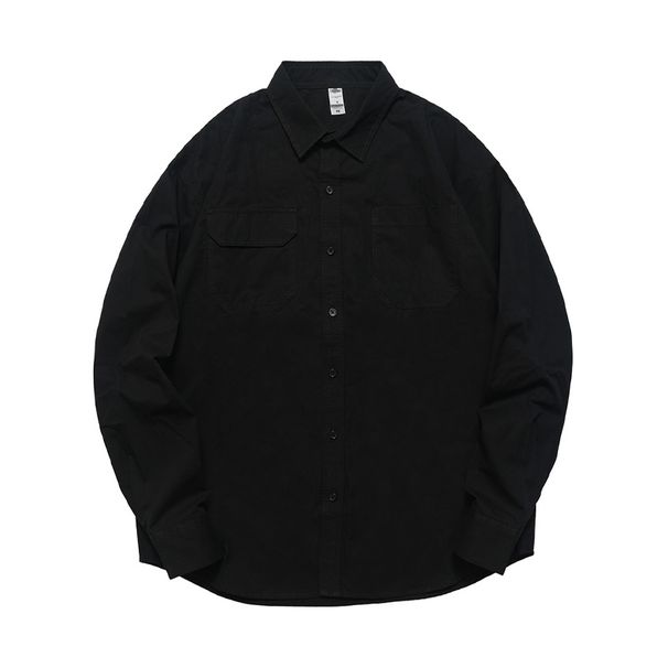 Summer Autumn New Solid Color Design Sense Long Sleeve Shirt Trendy Brand Unisex Oversize Versatile Casual_viptrois.com