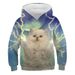 2024 New Printed Cat Animal Pattern Pullover Unisex Loose 3D Hoodie Children's Clothing_viptrois.com