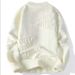 Winter Sweater Men's Trend Solid Color Versatile Round Neck Long Sleeve Thickened Base Japanese Lazy Ripped Knitted Sweater_viptrois.com