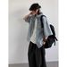 Men's Clothing Summer Washed Distressed Pocket Short Sleeved Denim Shirt Trendy Retro Work Shirt Jacket_viptrois.com