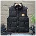 Autumn 2026 Fashion European-USA Style Waistcoat Youth/Men Polyester Stand Collar Single-Breasted Printing Sleeveleaa Loose Thick Warm Cotton Vest_viptrois.com