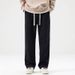 Men's Clothing Loose Straight Tube Drape Three Bar Plus Velvet Sweatpants Wide Leg Sports Pants_viptrois.com