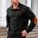 In 2025, The Most Popular Jacquard POLO Shirt For Men In Europe And America, Long-sleeved Patchwork Embroidered Pullover, Casual_viptrois.com