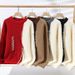 Men's Oversized Crewneck Sweater – Thickened Modal Blend Knit (Color-Blocked Design, Winter Casual Wear, Youth Street Style)_viptrois.com