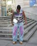 Men's Clothing Spring American Hip-hop Retro Blue Washed Distressed High Street Washed Flared Cargo Jeans_viptrois.com