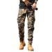 Men's Vintage Camo Cargo Pants - Military Tactical Workwear With Multi-Pockets, Relaxed Fit & Elastic Cuffs For Outdoor & Casual Wear_viptrois.com