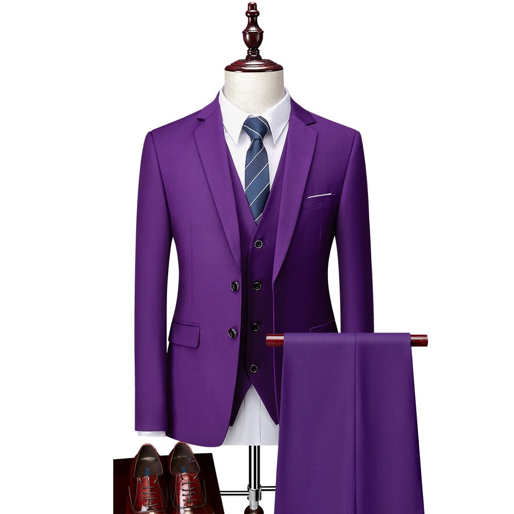 Men's Clothing Double Button Suit Suit For Men Slim Wedding Groom Business Casual Suit_viptrois.com