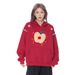 Creative Embroidery Hooded Sweatshirt Trendy Brand Unisex Color-Block Stitching Loose Casual Sports Pullover_viptrois.com