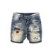 Men's Clothing Ripped Denim Shorts Men's Trendy Brand Personality Scraped Beggars Shorts Loose Large Size Breeches Summer Thin_viptrois.com