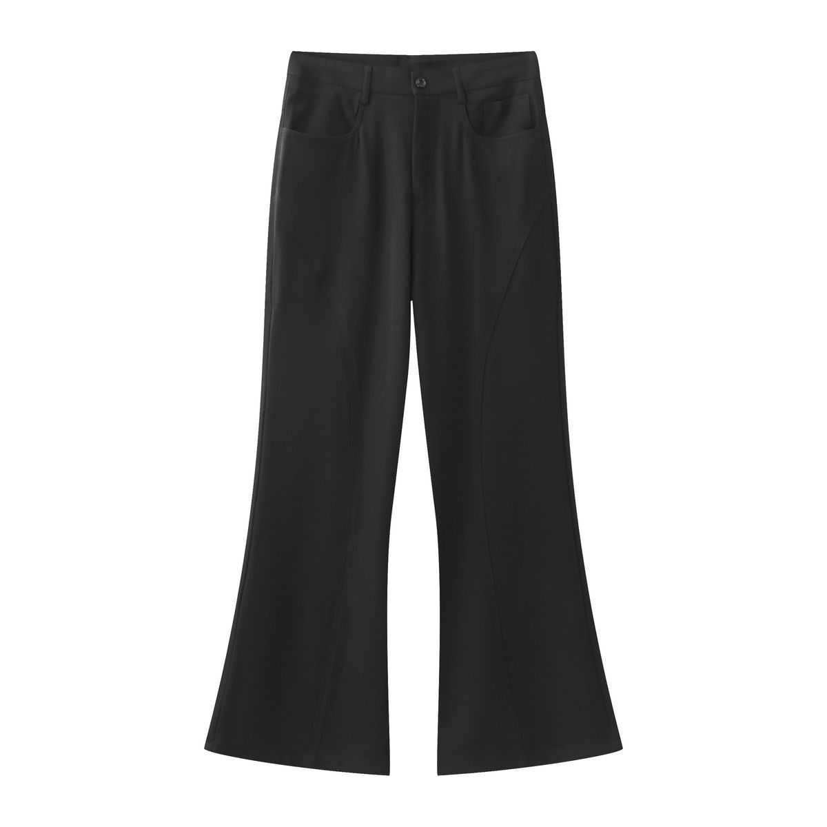 Men's Clothing Slightly Flared Loose Drape Solid Color Mid Waist Loose Casual Trousers For Men_viptrois.com