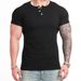 Men's Short Sleeve T-Shirt Fitness Elastic Threaded Tight_viptrois.com