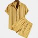2025 Summer Men's Clothing Shirt Casual Loose 3D Print Short Sleeve Shorts Ice Silk Set_viptrois.com