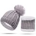hot selling knitted hat wool hat autumn and winter plus velvet thickened scarf hat set special pullover hat_viptrois.com
