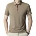 Men's Clothing Business Casual Short Sleeved Polo Shirt Breathable Lapel T Shirt_viptrois.com