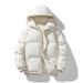 Men's Clothing Winter Cotton Coat For Men Solid Color Hooded Down Jacket Couple Korean Style Trendy Loose Coat Warm Casual Tops_viptrois.com