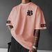 Men's Clothing Cross Border European And American New Fashion Brand Men's Summer Round Neck Loose Letter Short Sleeved T Shirt Top_viptrois.com