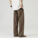 Men's Clothing Wearautumn New Minimalist Brown Jeans Men's Trendy All Match Loose Straight Wide Leg Pants_viptrois.com