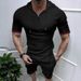 Men's Sporty Short Sleeve Hoodie T-Shirt And Shorts Set Casual Summer Quick-drying Comfortable Breathable Clothing Set_viptrois.com