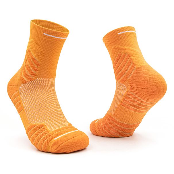 Shoe Accessories Men's Towel Bottom Sweat Absorbent Breathable Sports Socks Professional Actual Running Socks Solid Color Mid Tube Socks_viptrois.com