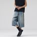 Men's Clothing Men's Wear Summer American Retro Graffiti Ink Splashed Seven Point Jeans Men's And Women's Trendy Silhouette Casual Shorts_viptrois.com