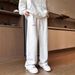 Men's Clothing American Hiphop Heavy Gray Sweatpants Men's Autumn And Winter New Trendy Brand Sports Straight Drape Casual Long Pants_viptrois.com