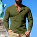 Men's Clothing Long Sleeve Casual Knit Top With Contrast Stitching - Slim Fit Breathable Polyester For Everyday Wear (Black, White, Navy, Khaki)_viptrois.com