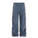 American Street Unisex High Street Heavy Industries Premium Multi-Pocket Design Retro Men's Loose Jeans_viptrois.com