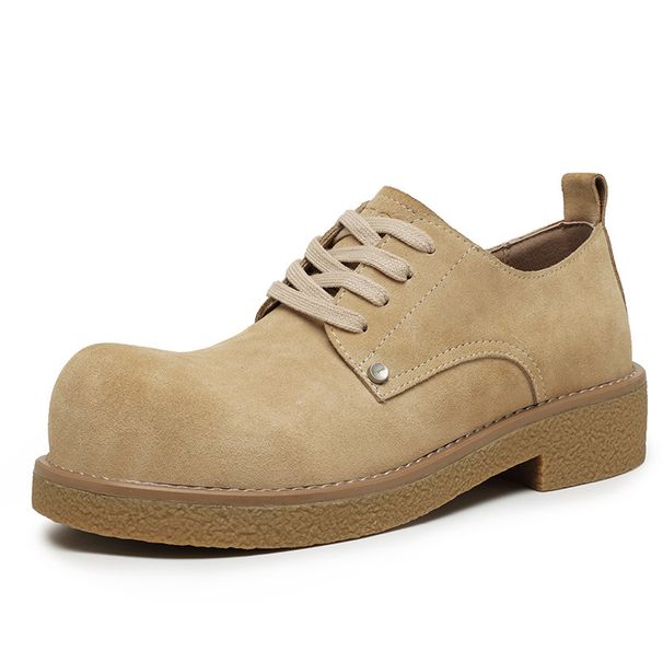 Vintage Tooling Shoes Mickey Big Head Derby Shoes Round Head Casual Thick Sole Heightening Martin Boots_viptrois.com