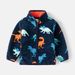 XUANMU Boys Girls Padded Jacket Outside Cartoon Dinosaur Toddler Zipper Standing Collar Jacket XB093_viptrois.com