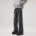Men's Clothing American High Street Vibe Lightning Crackle Pattern Cleanfit Wide Leg Flared Jeans For Men_viptrois.com