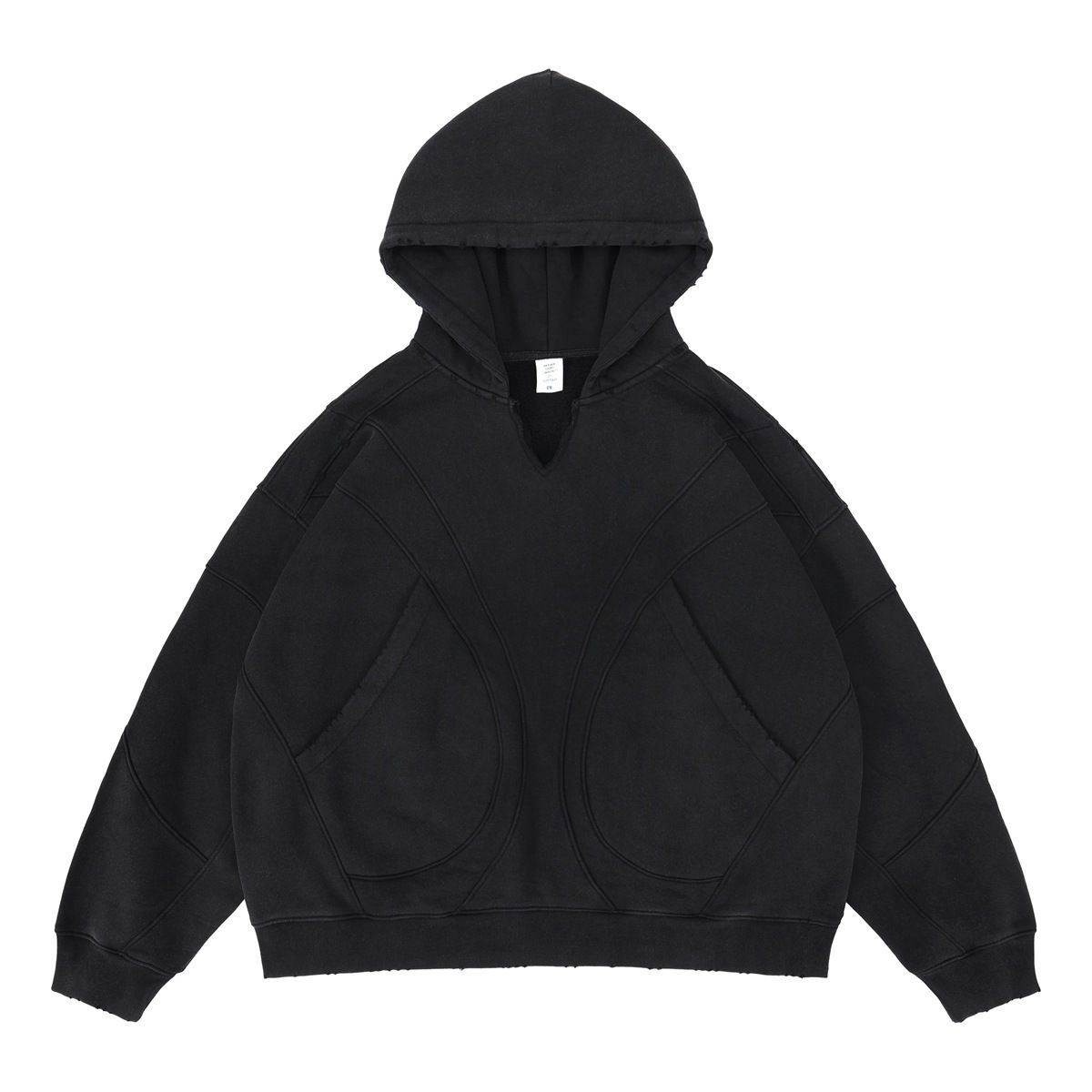 2026 Autumn Winter New Trendy Brand Deconstructed Patchwork Oversized Hooded Sweatshirt Men's Hoodie_viptrois.com