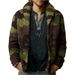 Pure Foreign Trade New Men's Clothing Autumn Winter Camouflage Jacquard Sweater Turn-down Collar Slim Fit Knitted Jacket Coat_viptrois.com