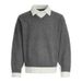 2025 Autumn Men's Clothing Simple Korean Old Money Style Knitted Polo Collar Sweater Two-Piece Base Shirt_viptrois.com