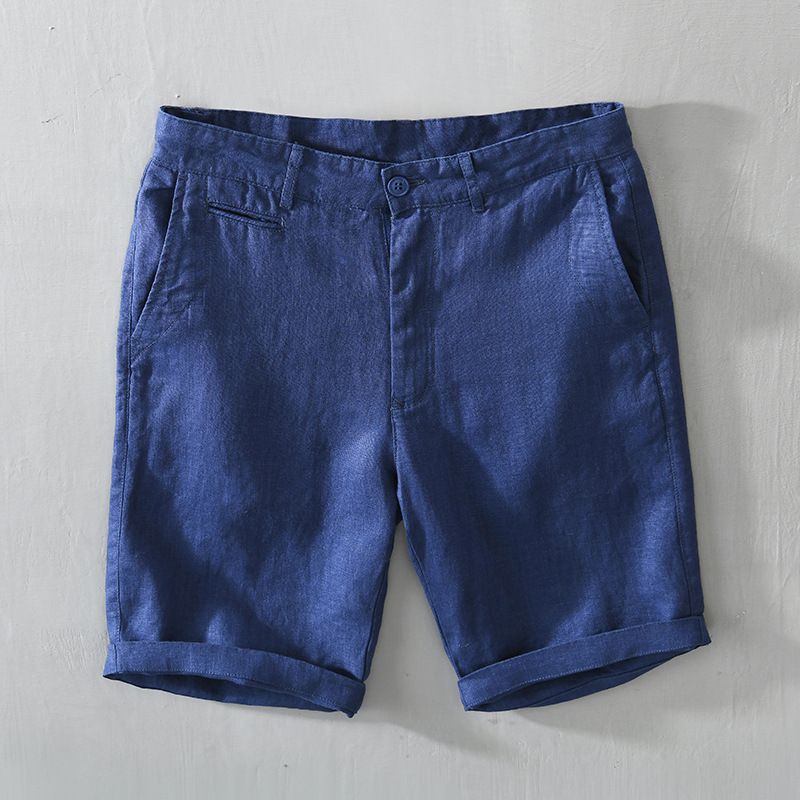 Men's Clothing Summer New Spot Beach Shorts Men's Linen Casual Straight Shorts_viptrois.com