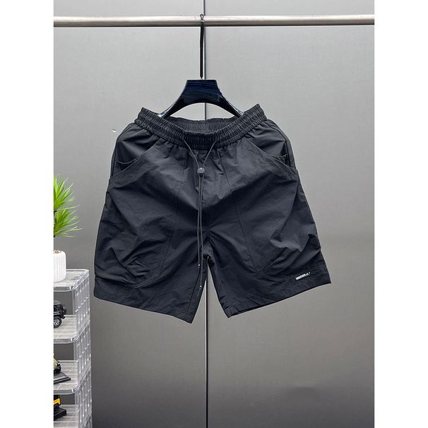 Summer Ice Silk Loose Casual Cargo Shorts For Men Solid Color Couple Five Point Pants Men's Clothing_viptrois.com