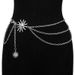 European and American Cross-border Jewelry Fashion All-match Moon Sun Metal Waist Chain Simple Matching Skirt Pants Decorative Waist Chain_viptrois.com