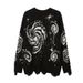 Men's ClothingFashion Personality Star Element Rotating Jacquard Ripped Long Sleeved Pullover Loose Casual Men's And Women's Sweater_viptrois.com
