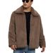 Men's Faux Fur Collar Short Jacket Winter Coat Warm Fleece Outerwear For Casual & Urban Style (Black, Coffee, Light Khaki, Dark Khaki, Camel)_viptrois.com