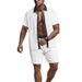 Men's Clothing Men's Summer Suits Men's Casual Beach Suits Men's Fashionable Short Sleeved Shorts Two Piece Suits_viptrois.com