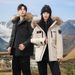 Unisex Winter Parka - Waterproof Duck Down Coat With Detachable Faux Fur Trim (Black/Cream, S-3XL)_viptrois.com