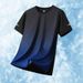 Men's Clothing Ice Silk Quick Drying Sports Round Neck Short Sleeved Large Size Gradient Camouflage Print Short Sleeved_viptrois.com