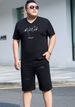 Men's Clothing Fat man plus size ice silk short-sleeved casual suit summer shorts fat man wear two-piece suit_viptrois.com