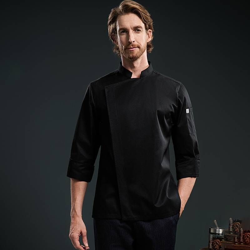 Men's Clothing Hotel High End Chef Pastry Cake Baking Dessert Canteen White Long Sleeved Autumn And Winter Work Clothes Hotel Western Food_viptrois.com