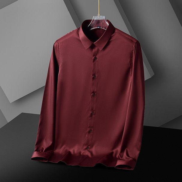 Wrinkle-Free Stretch Dress Shirt – Slim Fit Business Casual Long Sleeve (Machine Washable, 50s Microfiber Blend, 11 Colors)_viptrois.com