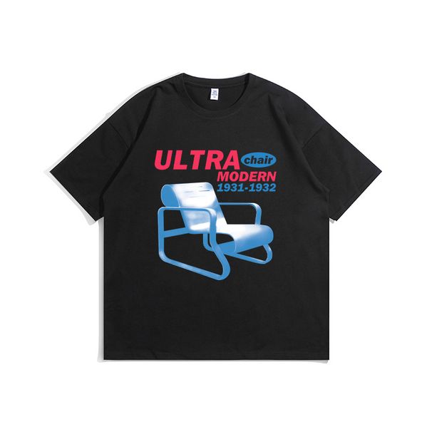 Men's Clothing Trend White T Shirt Pure Cotton Loose Large Size Ins Short Sleeve Personality Street Small Collar Summer Tops_viptrois.com