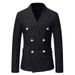 CT New Men's Striped Casual Double-Breasted Suit European Size Slim Fit Blazer_viptrois.com